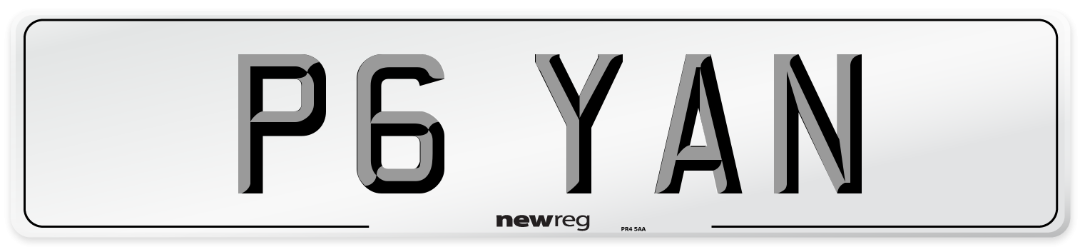 P6 YAN Number Plate from New Reg